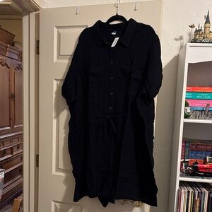 Old Navy Black Collared Romper